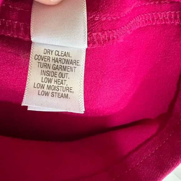 St John Yellow Label Pink Heavyweight Twill Pants Size 4 - Picture 8 of 9